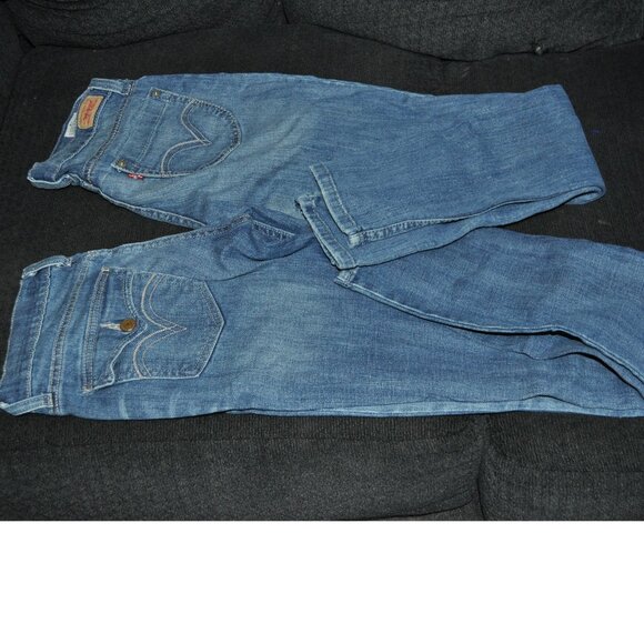 Women's jeans levi's super low 524 stretch Blue color lot of two jeans size 7M - Picture 1 of 8
